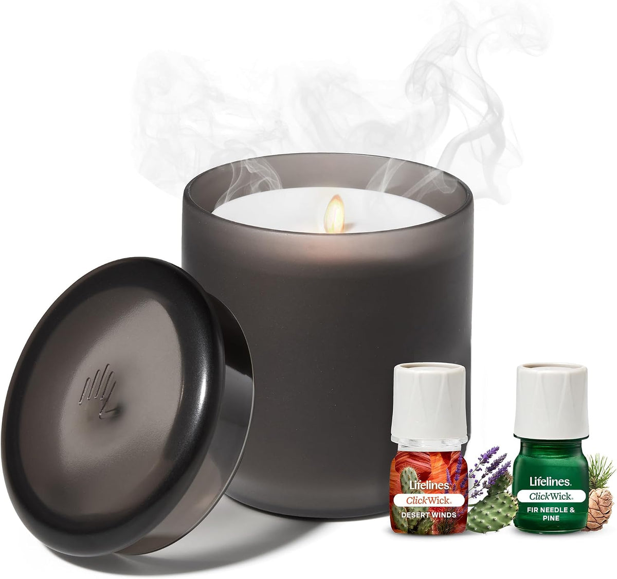 Lifelines Flameless Candle Diffuser with 2 Clickwick Essential Oil Blends