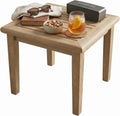 Signature Design by Ashley Gerianne Outdoor End Table, Eucalyptus Wood | Weather-resistant 5-step protective coating, Spacious 24-inch square slatted top, Sturdy 22-pound frame with tapered legs
