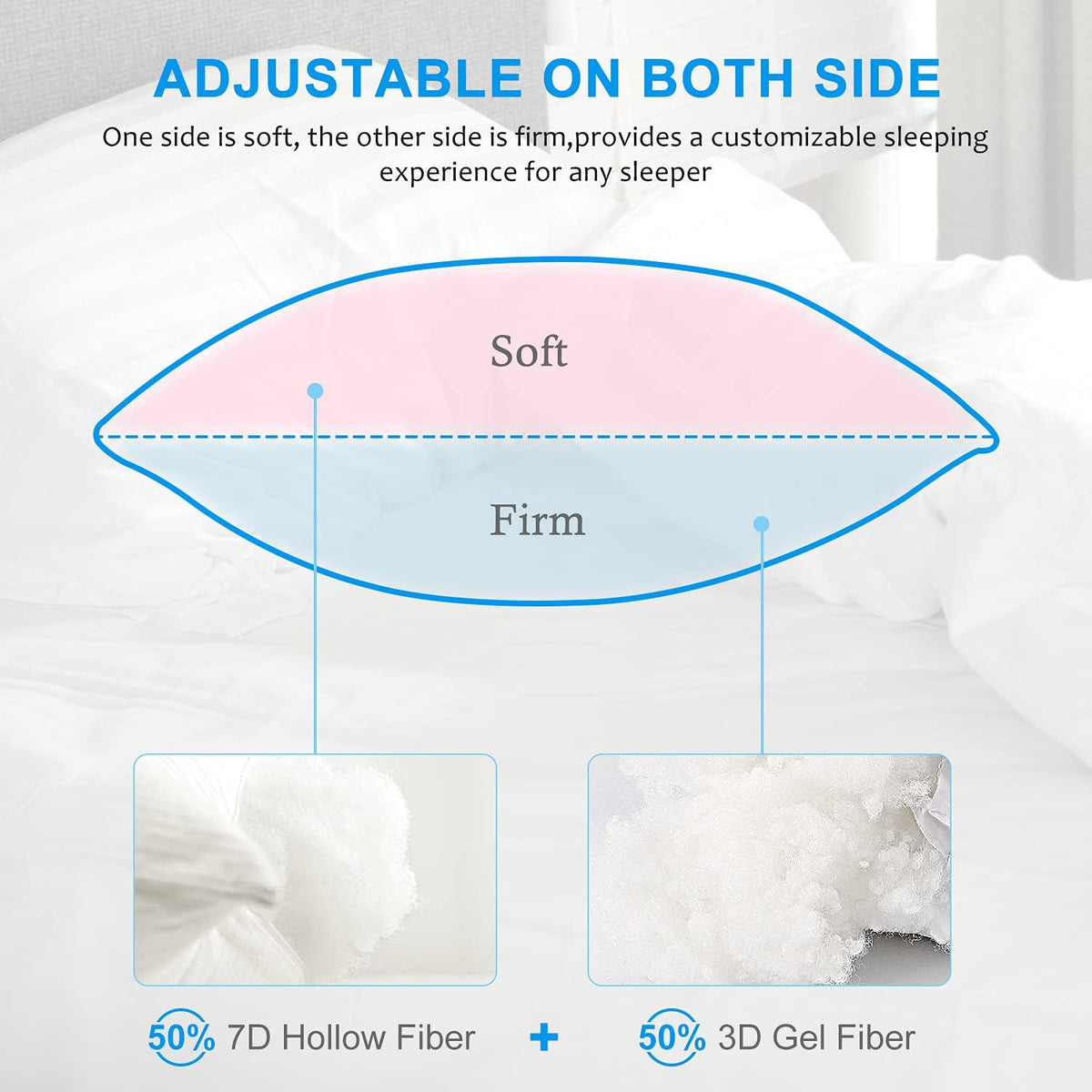 EIUE Hotel Collection Bed Pillows for Sleeping 2 Pack Queen Size，Pillows for Side and Back Sleepers,Super Soft Down Alternative Microfiber Filled Pillows,20 x 30 Inches