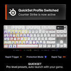 SteelSeries Apex Pro TKL Gen 3 - White Gaming Keyboard - Adjustable Hall Effect Switches; OmniPoint 3.0 - Game-Ready Presets - Rapid Trigger, Protection Mode, Rapid Tap/SOCD - English QWERTY