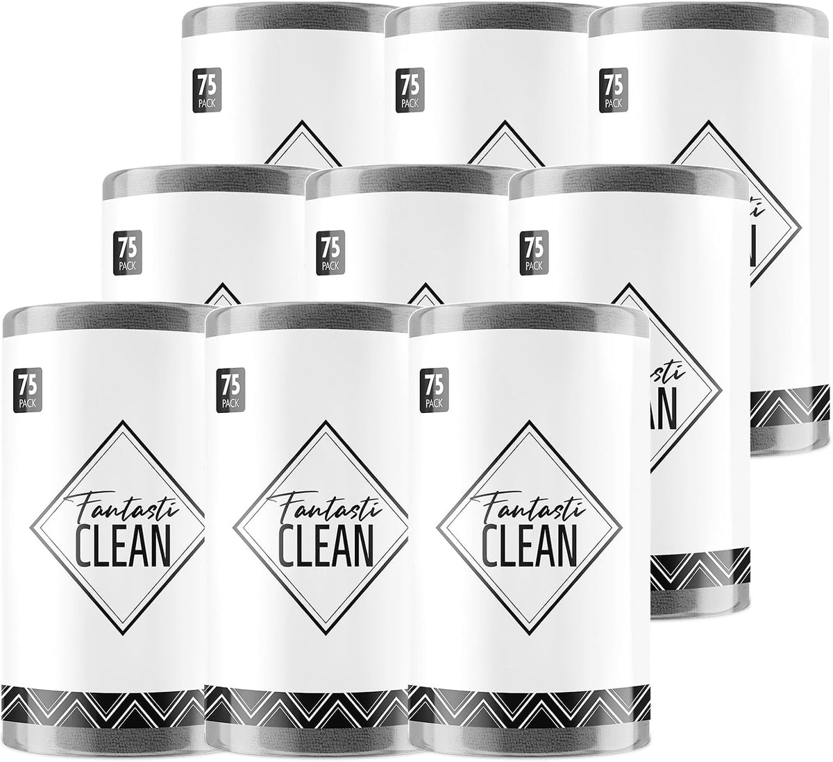 Fantasticlean Microfiber Cleaning Cloth Roll -75 Pack, 12" x 12" (Pink)