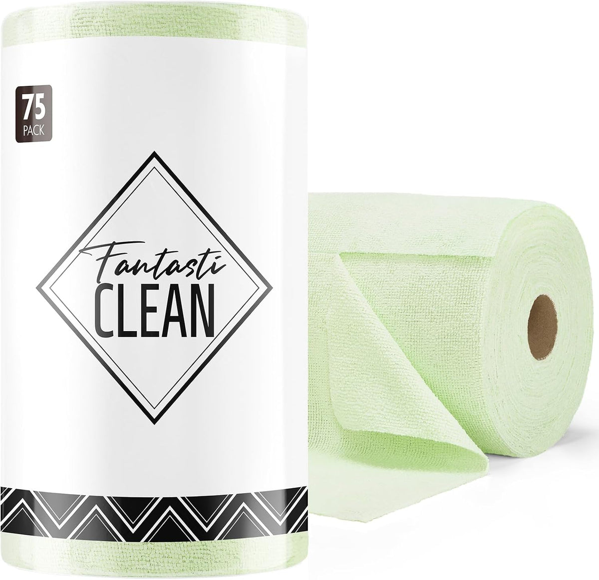 Fantasticlean Microfiber Cleaning Cloth Roll -75 Pack, 12" x 12" (Pink)