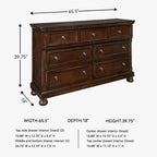 Signature Design by Ashley Porter 7-Drawer Wood Bedroom Dresser, Brown | Traditional chest of drawers, Hidden jewelry tray, Cedar-lined bottoms, Organized bedroom storage