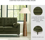 Signature Design by Ashley Loveseat, Olive Green Velvet, Reveon Lakes | Small loveseat for condo spaces, Olive green velvet upholstery, Anti-sag platform foundation, No assembly required