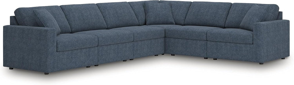 Signature Design by Ashley 6-Piece Modular Sectional, Ink Fabric, Modmax | 100% polyester performance fabric, Reversible cushions, Customizable modular layout, Sag-resistant platform system