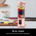 Ninja Blast Two-Pack Portable Blender, 18oz, Peach & Stone, BC155PS | Two cordless Ninja Blast Portable Blenders. USB-C rechargeable, BlastBlade crushes ice. Leakproof, dishwasher safe.