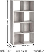 Signature Design by Ashley 8 Cube Storage Organizer Bookcase, Whitewash | Vertical or horizontal setup, Sturdy engineered wood (MDF/particleboard/plywood) and decorative laminate, Paxberry Series