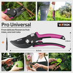 8.5" Garden Secateurs for Small Hands, Professional Bypass Pruner