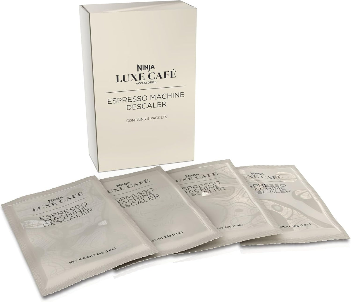 Ninja Luxe Café Espresso Machine Cleaner 4-Pack, Descale Powder | Espresso & Coffee Machine Cleaner