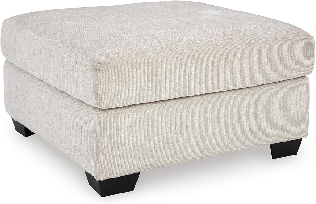 Signature Design by Ashley Oversized Ottoman Coffee Table, Stone, Aviemore | 38-in large ottoman, 100% polyester chenille, Durable and comfortable cushions, Reinforced frame, No assembly required