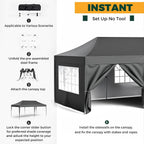 3x6m Pop Up Gazebo with 6 Sidewalls, Heavy Duty Marquee Party Tent, Waterproof & UPF 50+ UV Protection, Easy Setup Folding Canopy for Garden Events, Weddings, Markets & Carport