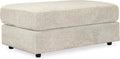 Signature Design by Ashley Soletren Oversized Ottoman, Stone | Plush stone beige chenille upholstery, Wood and engineered wood frame, 48-inch rectangular living room footprint