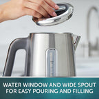Breville Edge Low Steam Kettle | 1.7L | 3kW Fast & Quiet Boil Kettle | Energy Efficient | Brushed Stainless Steel [VKT236]