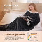 Westinghouse Wearable Heated Blanket with Foot Pocket Sherpa 50x70+18 Grey