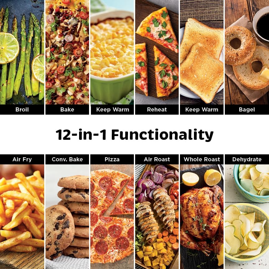 Ninja DCT451 12-in-1 Smart Double Oven with FlexDoor, Thermometer, FlavorSeal, Smart Finish, Rapid Top Convection and Air Fry Bottom , Stainless Steel | Smart Cook thermometer, FlavorSeal, Smart Finish, Air fry, bake, broil, roast, pizza