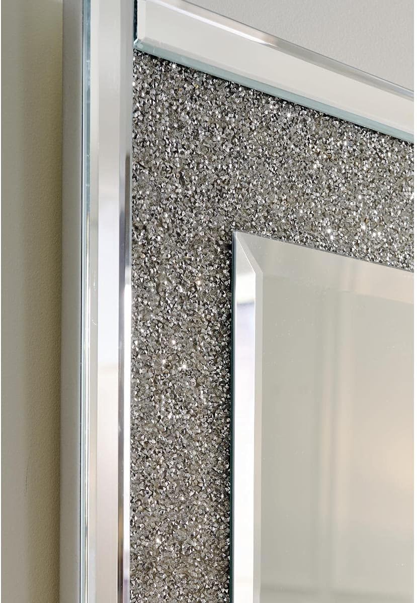Signature Design by Ashley Kingsleigh Glam Beaded Crystal Accent Mirror, Silver
