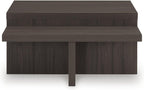 Signature Design by Ashley Zendex Contemporary Table Set with Pedestal Base, Set of 2, Dark Brown