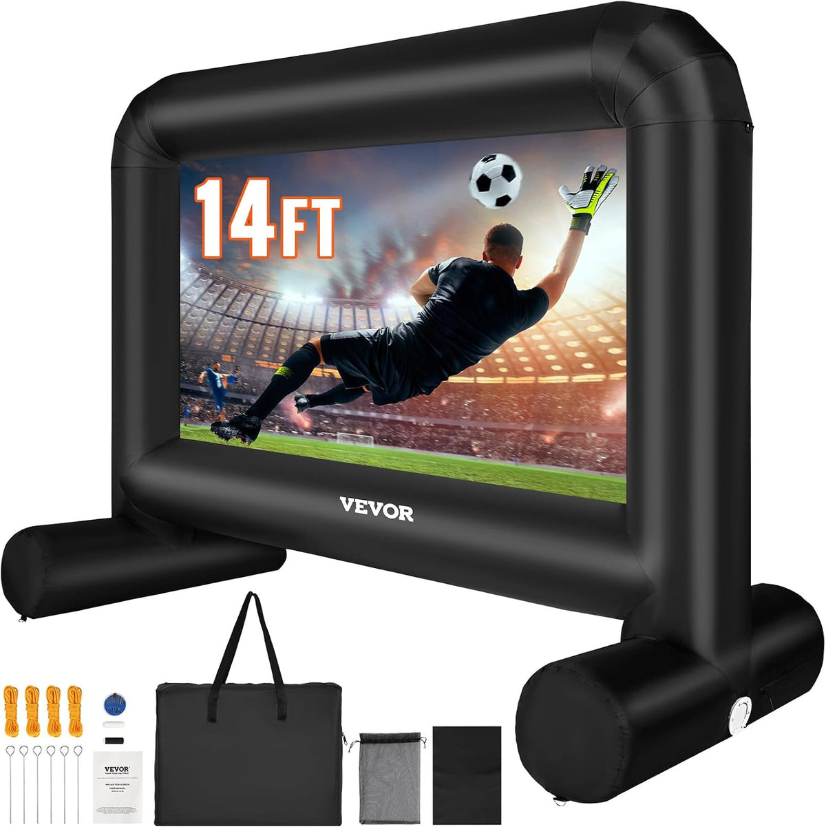 VEVOR Inflatable Projector Screen for Outdoor Use with 350W Air Blower