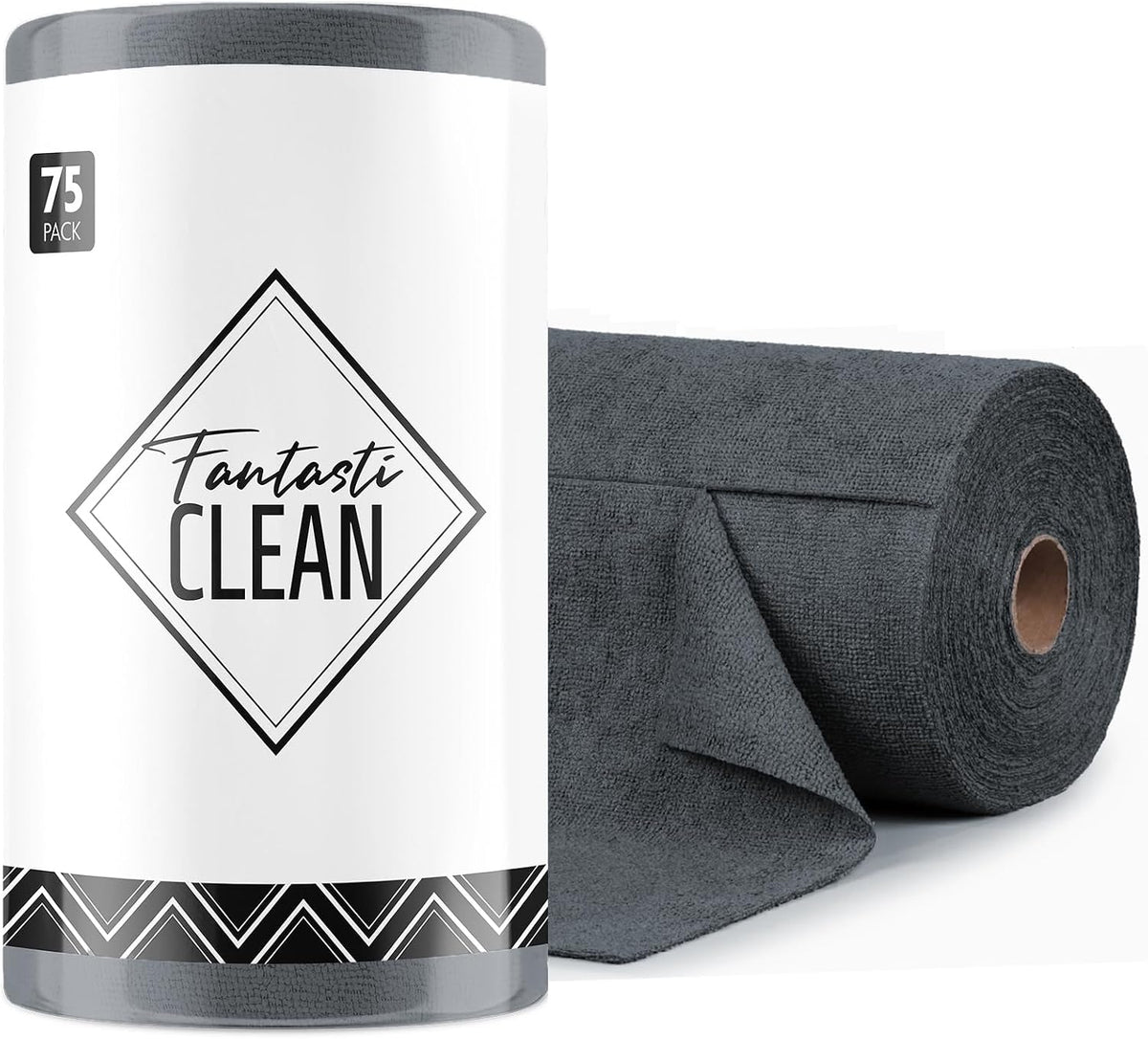 Fantasticlean Microfiber Cleaning Cloth Roll -75 Pack, 12" x 12" (Pink)