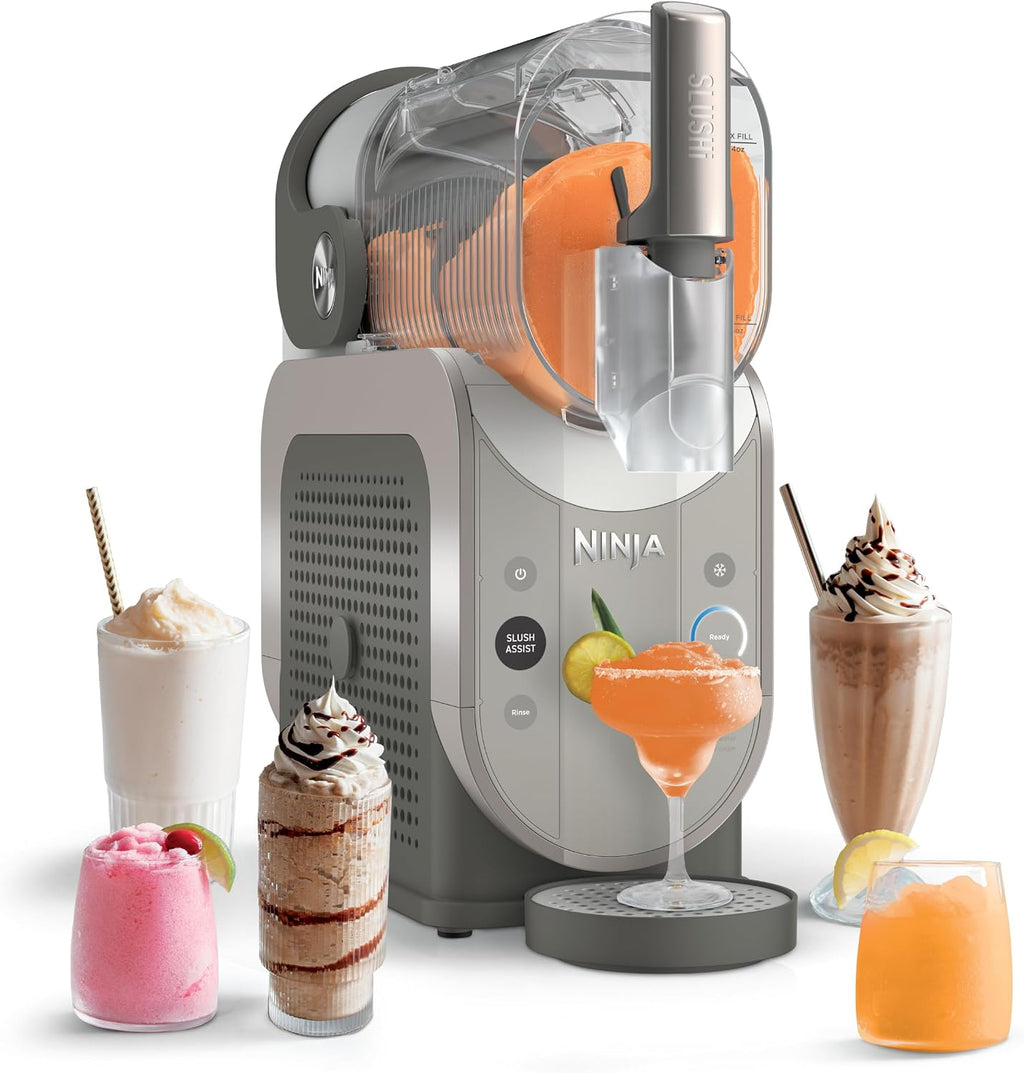 Ninja SLUSHi Smart Frozen Drink Maker, SlushAisst Techonology, FS351BR | Easier, Faster Slushing with SlushAisst Technology, one button, no guesswork, no ice needed, 7+ Servings, 88 vessel