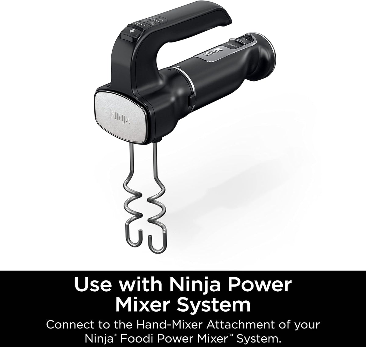 Ninja Foodi Dough Hooks, Fits Power Mixer System CI100 Series, XSKDOUGHHK | Stainless steel dough hooks knead thick doughs with ease. Fits CI100, CI101, CI105BRN hand mixer. Dishwasher safe.