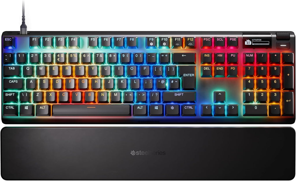 SteelSeries Apex Pro Gen 3 Gaming Keyboard - Hall Effect Keyboard, Magnetic Keyboard with OmniPoint 3.0 Switches - Adjustable Actuation, Rapid Trigger, Rapid Tap/SOCD - English QWERTY