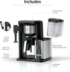 Ninja Coffee Maker, 10-Cup Carafe, Fold-Away Frother, Black, CM401 | Permanent Filter & Removable, Dishwasher Safe Reservoir, 6 Brew Styles, 8 Cup to Travel Mug to Pot Sizes