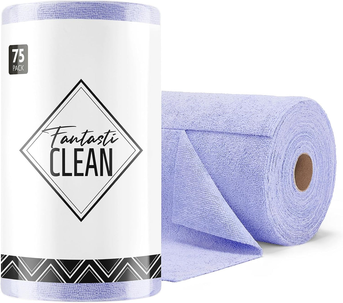 Fantasticlean Microfiber Cleaning Cloth Roll -75 Pack, 12" x 12" (Pink)