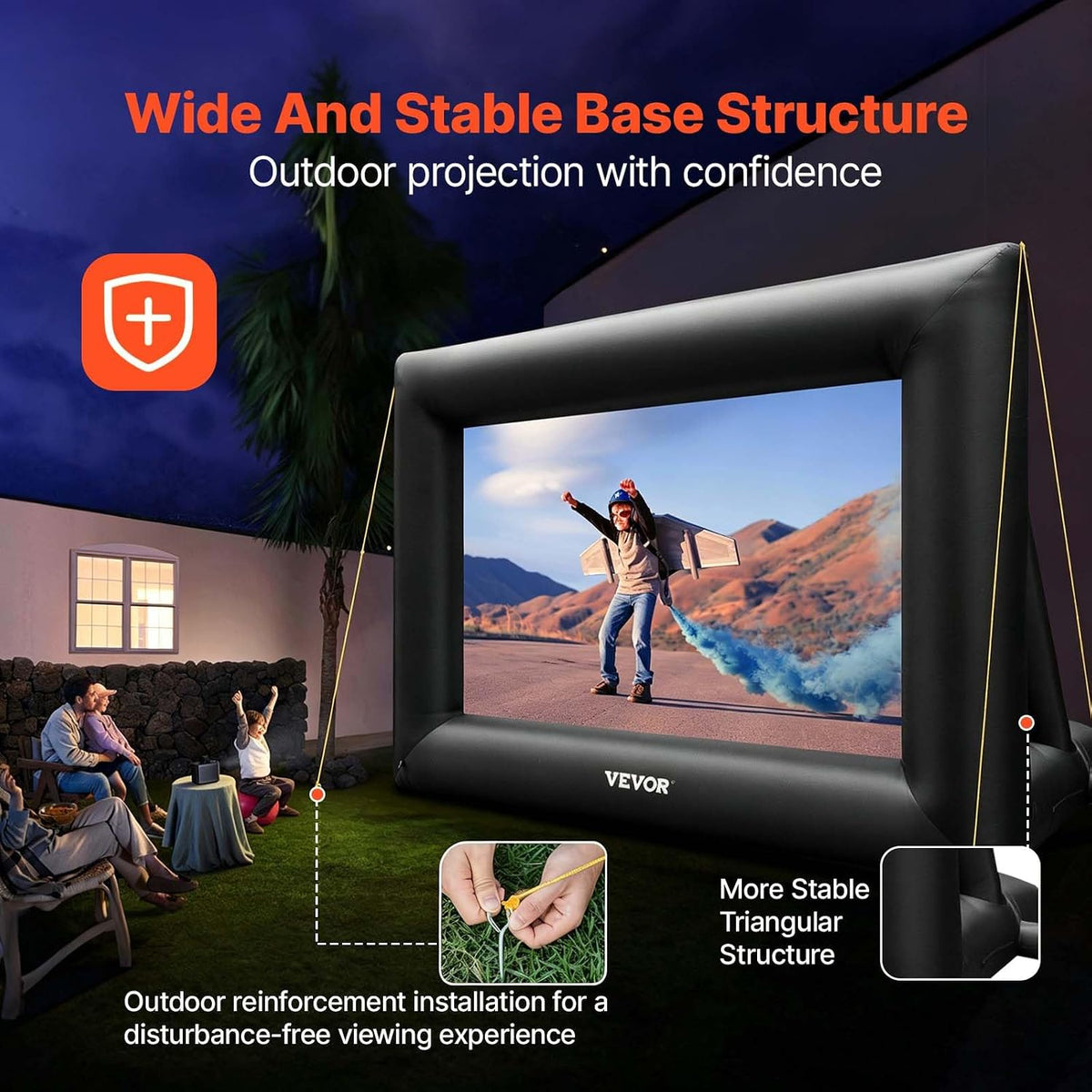 VEVOR Inflatable Projector Screen for Outdoor Use with 350W Air Blower