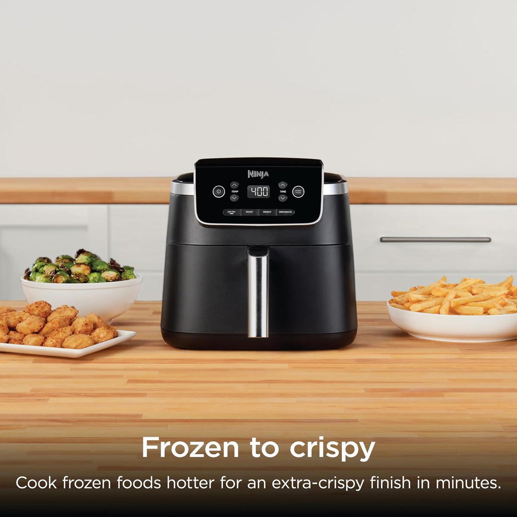 Ninja Air Fryer Pro, 5 Qt, 4-in-1, Grey, AF141 | Air fry, roast, reheat, dehydrate, 1750W, 400F max, Fits 4 lbs fries, Nonstick basket, Dishwasher-safe