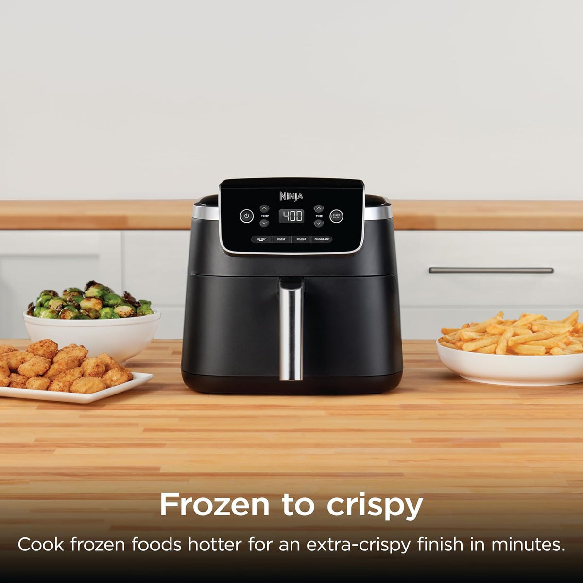 Ninja Air Fryer Pro, 5 Qt, 4-in-1, Grey, AF141 | Air fry, roast, reheat, dehydrate, 1750W, 400F max, Fits 4 lbs fries, Nonstick basket, Dishwasher-safe
