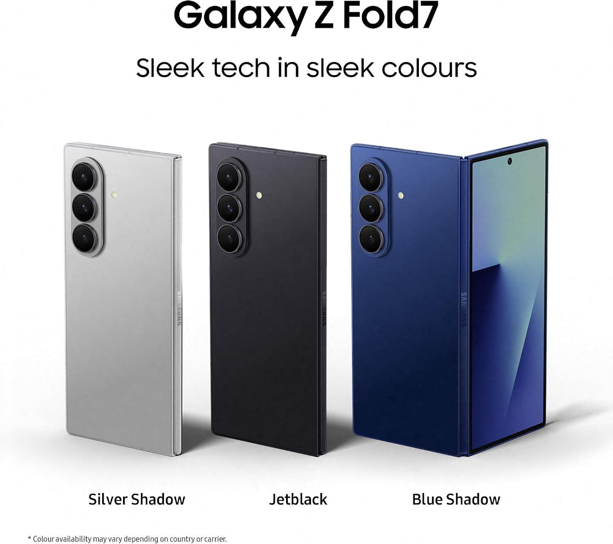Samsung Galaxy Z Fold7 AI Phone, Thin and Light Foldable Design, Large Screen, 200MP Camera, 256GB Storage, 12GB Memory, 4400 mAh Battery, Blue Shadow, 3 Year Extended Warranty (UK Version)