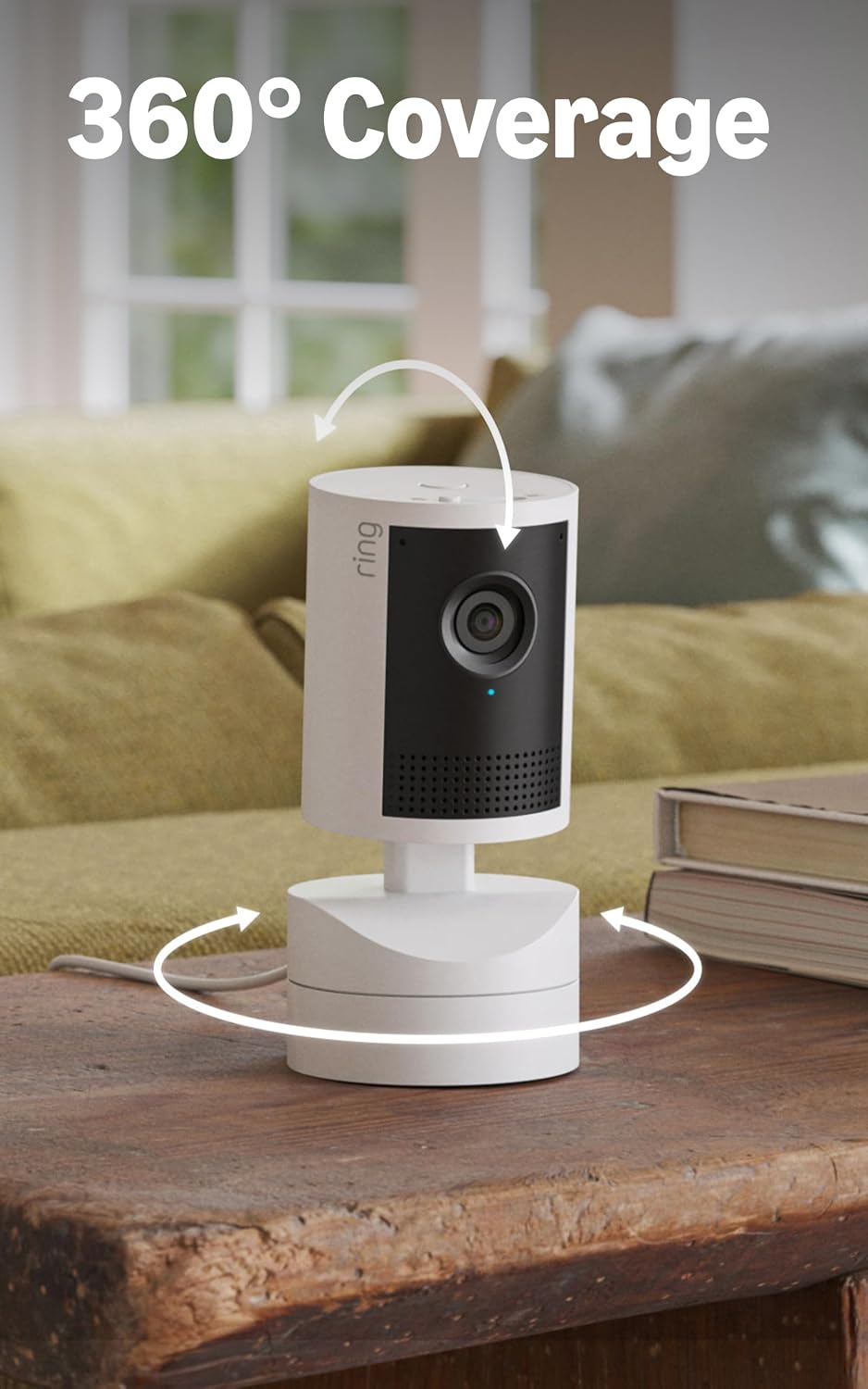 Ring Pan-Tilt Indoor Camera 2K (newest gen), Plug-In, 360° Coverage, Auto Tracking, Pet Camera, Retinal 2K Video, 6x Enhanced Zoom, Business or House security, Alternative to CCTV