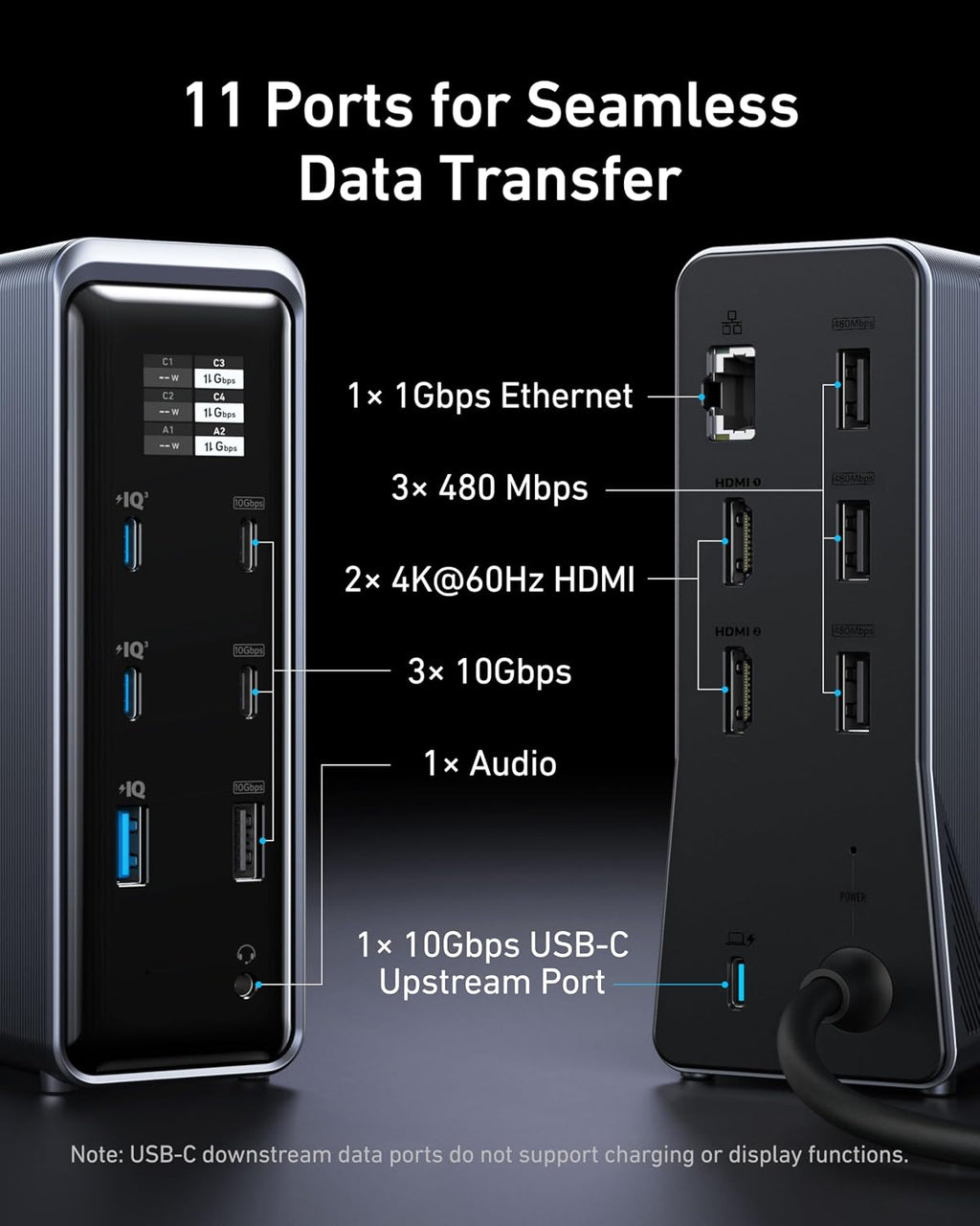 Anker Prime Docking Station, 14-in-1 Laptop Docking Station Dual Monitor