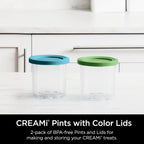 Ninja® CREAMi® Original Pints 2 Pack with Storage Lids, XSKPLID2CD | Original Ninja® CREAMi® 2 Pack Pints with Storage Lids in Lime and Aqua. Compatible with NC300 and NC350 Series.