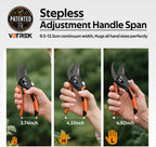 8.5" Garden Secateurs for Weak Hands, Professional Bypass Pruner
