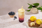 Ello Ava 18oz Glass Tumbler with Straw and Lid for Iced Coffee, Lemon