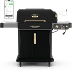 Ninja FlexFlame ProConnect Grill & Smoker, 5-in-1, Black/Gold, PG305 | Ninja FlexFlame ProConnect smokes & griddles with 200-600°F precision, synced to your phone for real-time cook alerts.