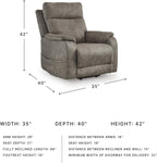 Signature Design by Ashley Dual Motor Power Lift Recliner, Heat & Massage | Fossil suede faux leather, Lift chairs recliners for elderly, Independent back and footrest, Crestmeade Series