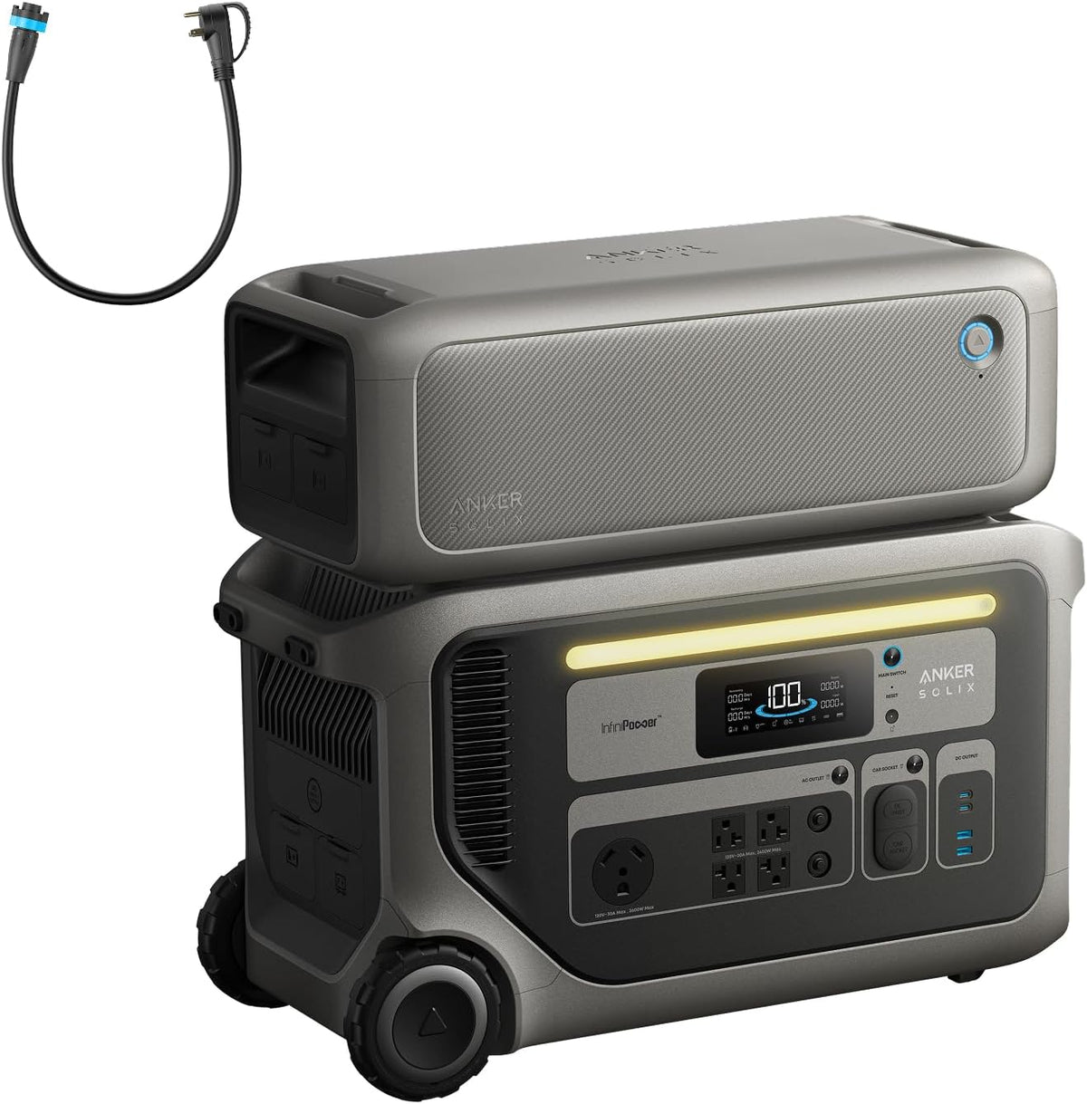 Anker SOLIX F3000 Portable Power Station and Expansion Battery, 3,072Wh