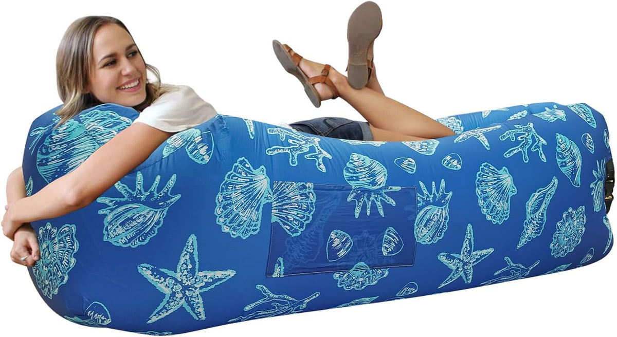 WEKAPO Inflatable Couch Air Lounger Chair - Camping & Beach Accessories, Portable Blow up Sofa for Hiking, Lawn, Indoor/Outdoor Movies & Music Festivals. Lightweight and Easy to Set Up Air Hammock