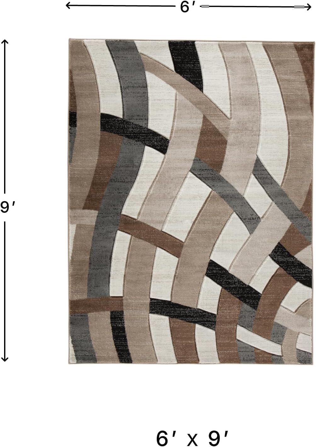 Signature Design by Ashley 7x10 Area Rug, Modern Geometric | Carved 12 mm high-low pile for tactile texture, Stain-resistant polypropylene large living room rug, Jacinth Series