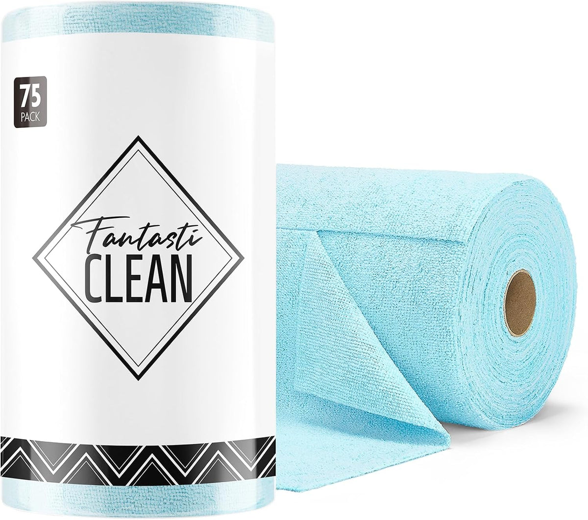 Fantasticlean Microfiber Cleaning Cloth Roll -75 Pack, 12" x 12" (Pink)