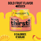 Ninja Thirsti Flavored Water Drops, Fruiti Chill+ Peach Mango with Caffeine | Zero Calories, Zero Sugar, 3 Pack, Compatible with Ninja Thirsti Drink Systems - WC1000, WC2000 & WC3000 Series, WCFPCMGAM