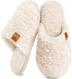 EverFoams Women's Fuzzy Slippers Warm Cozy Memory Foam Indoor House Shoes