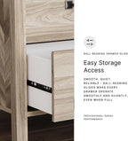 Signature Design by Ashley Battelle Nightstand, Mid Century Modern 2 Drawer Bedside Table, Engineered Wood Construction for Bedroom Storage, Light Oak Finish, 22 inches W