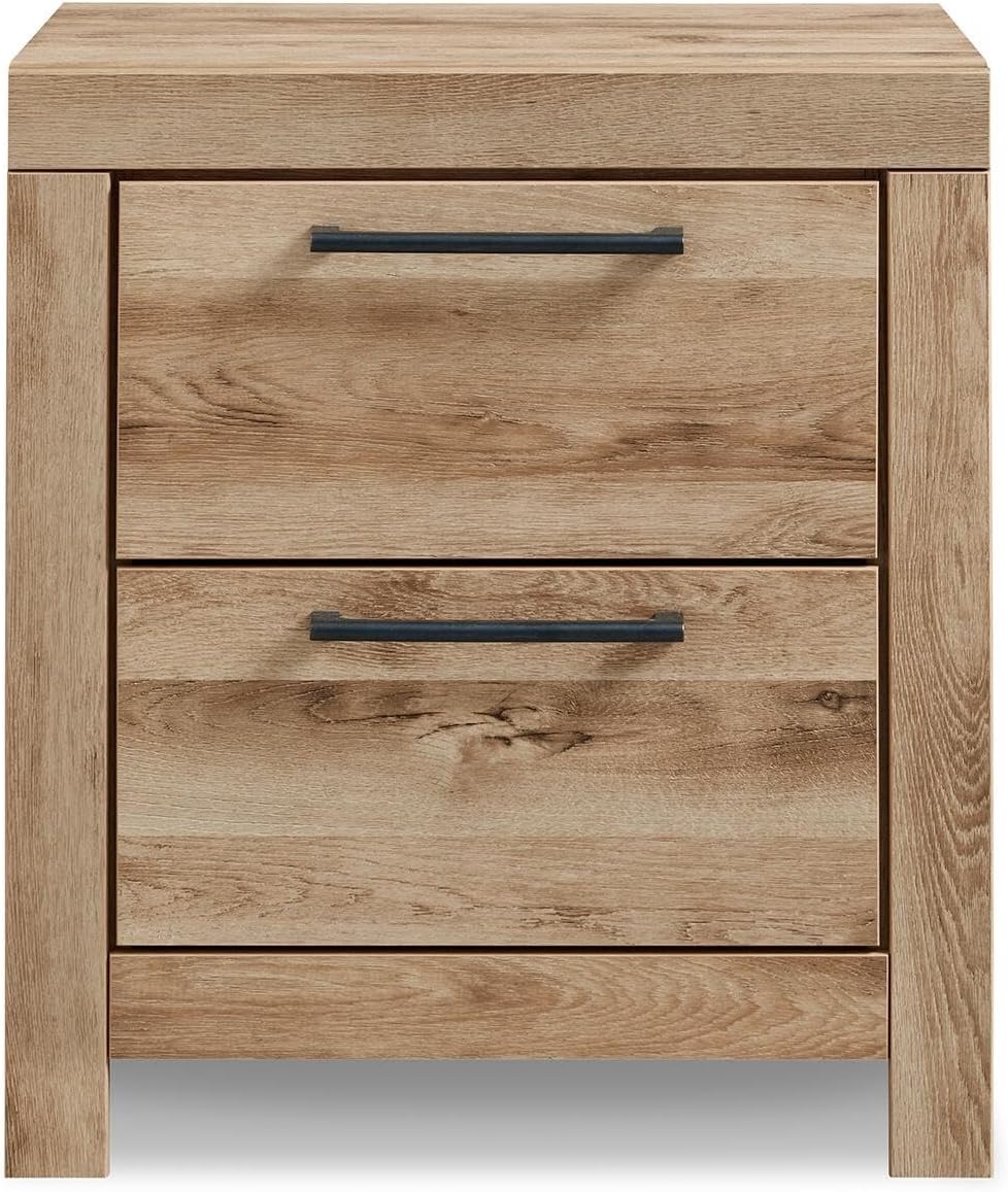 Signature Design by Ashley Rustic Nightstand with USB, Brown Bedside Table