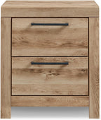 Signature Design by Ashley Rustic Nightstand with USB, Brown Bedside Table