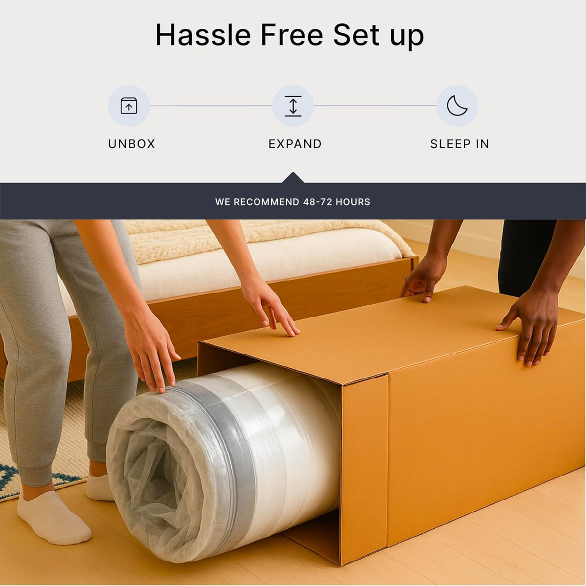 Signature Design by Ashley Memory Foam Mattress, 6-Inch Medium Firm Queen | 3-layer construction, Base and super soft foams, 4-way stretch knit cover, Space saving