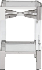 Signature Design by Ashley Chaseton Modern Glam Accent End Table, Silver Finish